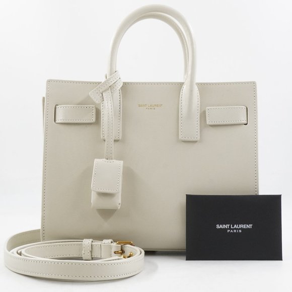 NWT Saint Laurent Nano Sac De Jour in Smooth Vintage White Calfskin Leather - Picture 1 of 16